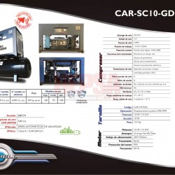 COMPRESOR DE TORNILLO 10HP INTEGRADO GDI500 CARROLL CAR-SC10-GDI500