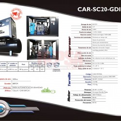 COMPRESOR DE TORNILLO 20HP INTEGRADO GDI500 CARROLL CAR-SC20-GDI500