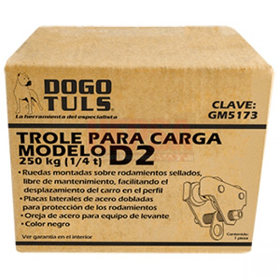 TROLE PARA CARGA CAPACIDAD DE 250KG COLOR NEGRO MODELO D2 DOGOTULS GM5173