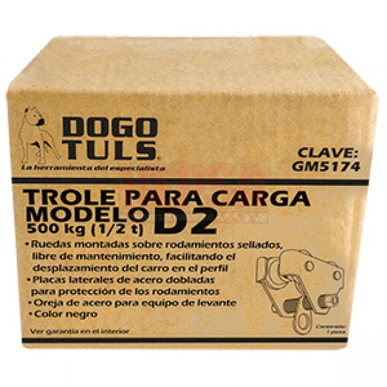 TROLE PARA CARGA CAPACIDAD DE 500KG COLOR NEGRO MODELO D2 DOGOTULS GM5174