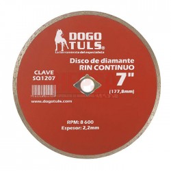 DISCO DE DIAMANTE CON RIN CONTINUO 7 PULGADA DOGOTULS SQ1207