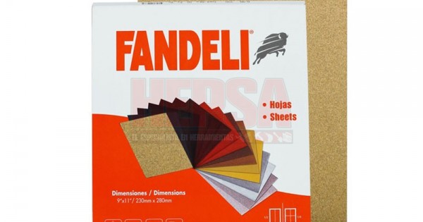 Fandeli | Papel de lija multiusos | Grano 60 | 25 hojas de 9 x 11 pulgadas  | Papel de lija de metal y madera | Papel de lija de pared | Lijado a mano