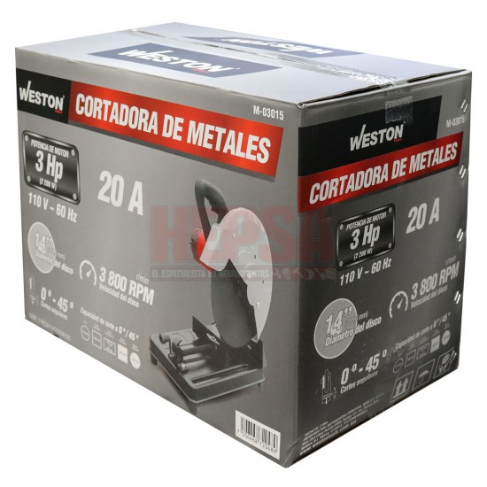 CORTADORA DE METALES 14" 2200W 110V WESTON M-03015